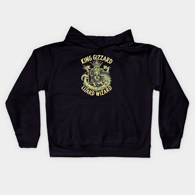 King Gizzard & The Lizard Wizard - Original Fan Art Kids Hoodie by Aldrvnd